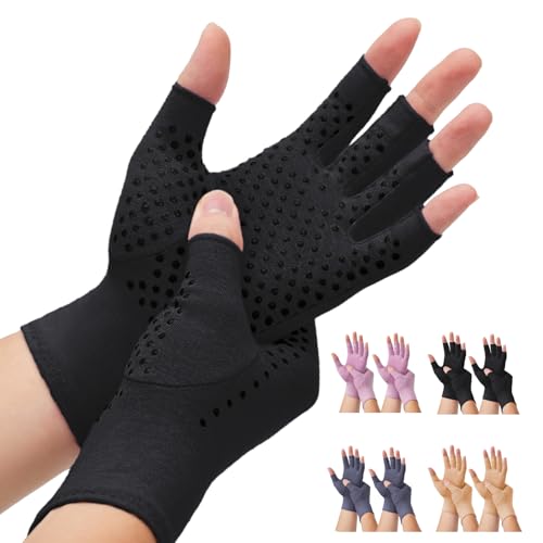 DRNAIETY 2-Pair Arthritis Compression Gloves- for Hand Arthritis, Carpal Tunnel Pain, Rheumatoid Arthritis, RSI, Fingerles...