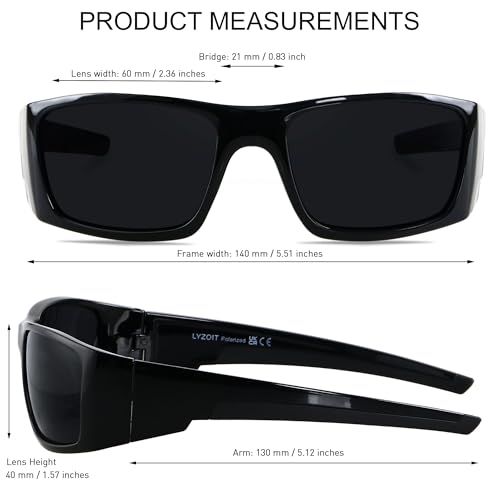LYZOIT Polarized Sports Sunglasses for Men Women Wrap Around Unbreakable Frame Driving Fishing Cycling Running