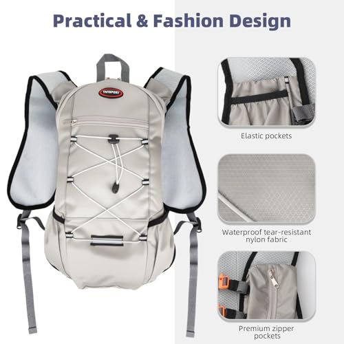 2 Pack Hydration Backpack Pack with 2L Hydration Bladders, TNYSPORT Lightweight Breathable Water Backpack with Multiple Po...