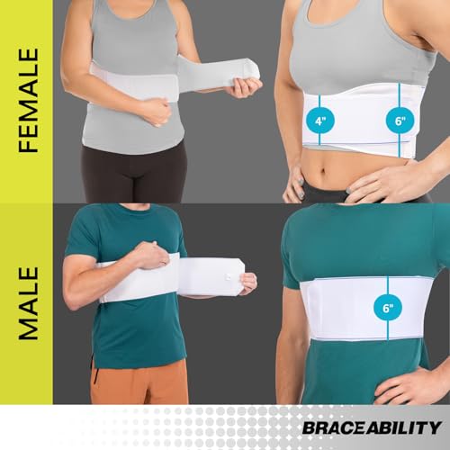 BraceAbility Rib Injury Binder Belt - Universal Brace for Women, Broken, Fractured, or Cracked Ribs, Cage Compression Wrap...