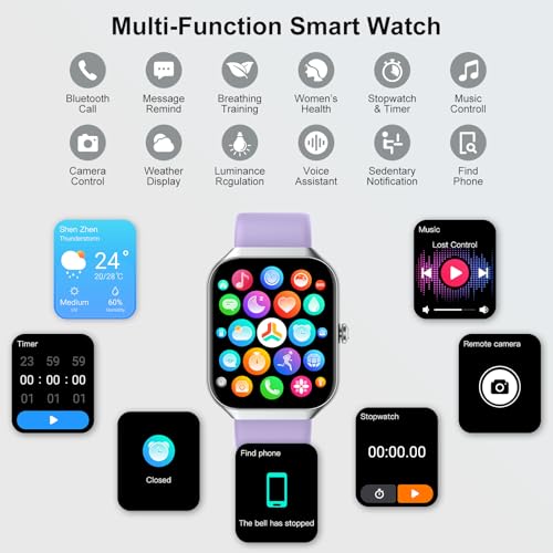Smart Watch (Answer/Make Calls), 1.96" HD Screen SmartWatch for Men Women 113+ Sport Modes, Fitness Activity Tracker Heart...