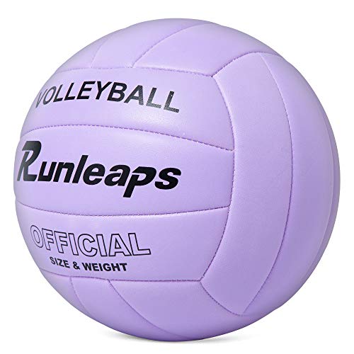Runleaps Volleyball, Waterproof Indoor Outdoor Volleyball for Beach Game Gym Training (Official Size 5)