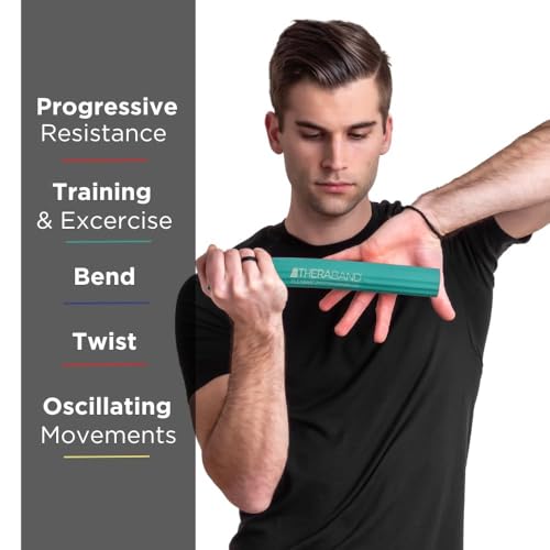 THERABAND FlexBar, Tennis Elbow Therapy Bar, Relieve Tendonitis Pain & Improve Grip Strength, Resistance Bar for Golfers E...
