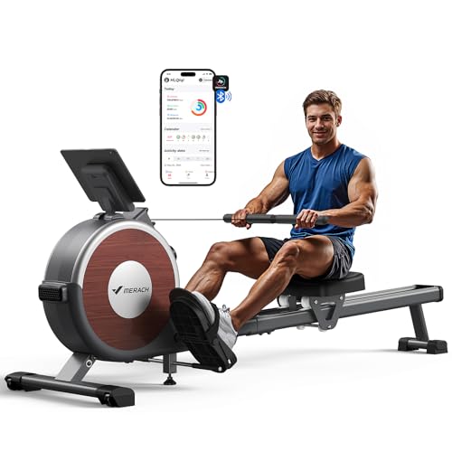 MERACH Rowing Machines for Home, Magnetic Rowing Machine with 16 Levels, Rower Machine of Quiet Resistance, Dual Slide Rai...