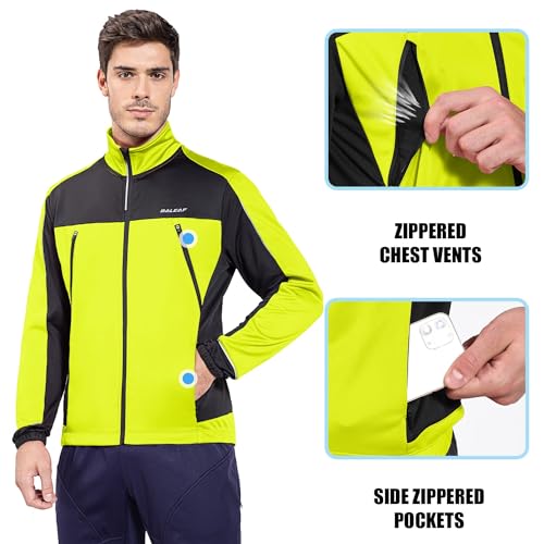 baleaf Men's Winter Jacket Windproof Softshell Thermal Warm Pockets Cycling Running Mountain Biking Cold Weather Gear