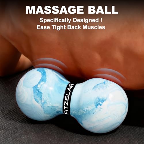 FITZELAR Double Lacrosse Massage Ball for Myofascial Release, SGS Certification, Massage Deep Tissue for Waist Back Feet, ...