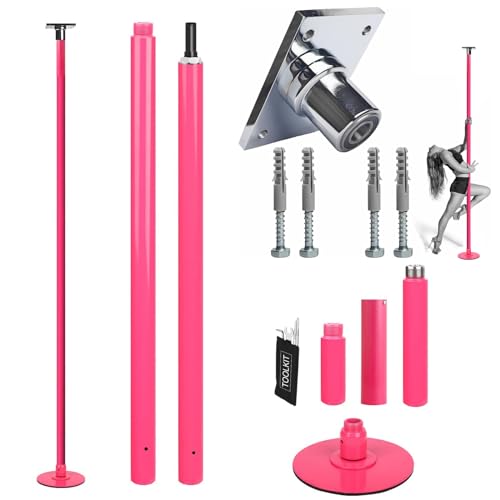 PRIOR FITNESS Permanent Fixed Dance Pole Kit, Professional 45mm Spinning & Static Dancing Pole Heavy-Duty Steel Pole Dance...