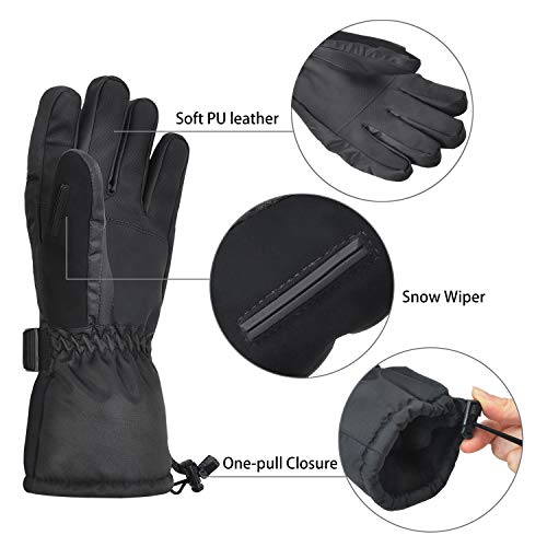 Solaris Waterproof Ski Gloves for Men Women, Winter Warm Cozy 3M Thinsulate Snowboard Gloves for Skiing, Snowboarding, Sho...
