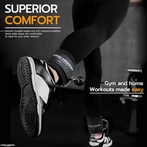 AOHO MOOON Comfortable Adjustable Ankle Straps for Cable Machines Women, Gym Workout Leg Strap, Glute Cuff, Ankle Cuffs fo...