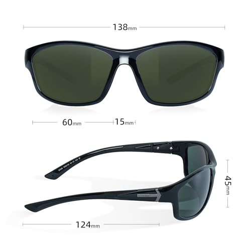 B.N.U.S Corning glass lenses polarized sunglasses for men and women UV400 Protection for Fishing Cycling Driving Italy made