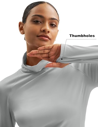 MAGCOMSEN Women's Thermal Shirts Mock Turtleneck Long Sleeve Undershirt Fleece Base Layer Top with Thumb Holes