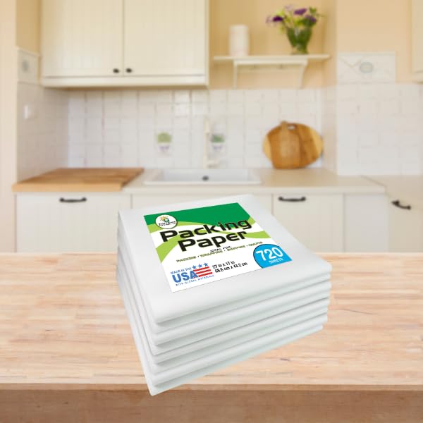 Tree House Packing Paper for Moving – 720 Newsprint Packing Paper Sheets – 27” x 17” Paper for Packing Dishes, Shipping, and Moving Supplies – Recyclable Movers’ Paper – Made in USA