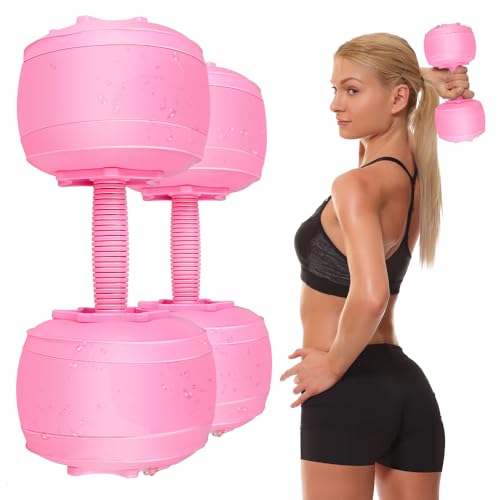 DEIRIS Travel Weights Water Filled Dumbbell Set of 2,6LB Hand Weights for Women at Home Gym Exercise Training