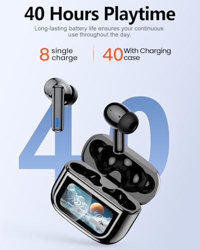 ZIUTY Wireless Earbuds Bluetooth Headphones, ANC/ENC Noise Cancelling, Ear Buds with Multifuntional Touch Screen, 40H Ster...