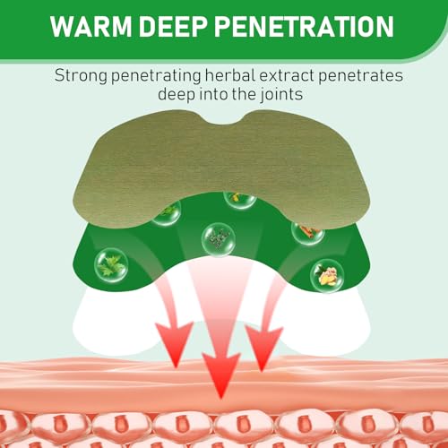 42Pcs Knee Patches，Warming Herbal Patches Wormwood Extract Sticker Heat Patches for Knee, Back, Neck, Shoulder