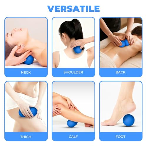KYKJEYDD Peanut Massage Ball-Double Lacrosse Ball for Deep Tissue Massage & Myofascial Release Medium Density Trigger Poin...
