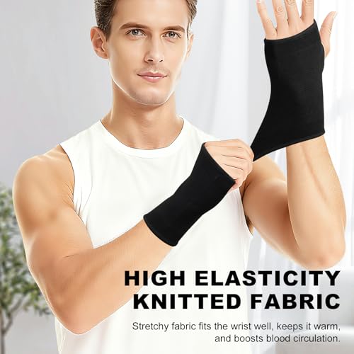 JUSDIQIR Palm Brace Wrist Support Sleeves (1 Pair), Everyday Use Wrist Brace, Compression Carpal Tunnel for Wrist Pain Rel...