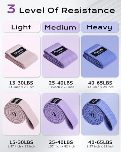 Fitense Fabric Resistance Bands for Working Out - Booty Bands for Women Men with Workout Bands Guide, Exercise Bands Resis...