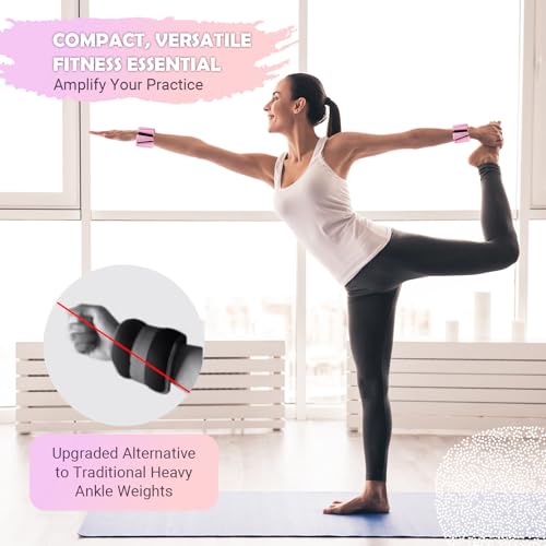 Wrist Ankle Weights for Women Set of 2, Adjustable Silicone Weighted Bangles, Wearable Ultra-durable Strips Weight Bracele...