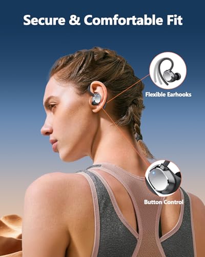 Ear Buds Wireless Bluetooth Earbuds Sport 2026 New Bluetooth 5.3 Headphones with LED Display 128H Playtime Powerful Bass O...