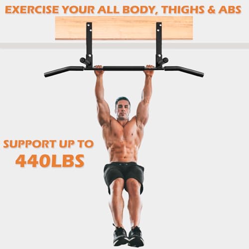 ATENTO Pull Up Bar, Chin Up Bars Ceiling Mount, Workout for Home Gym, Beam, Crossfit - Heavy-Duty, Foam Grip, Easy install...