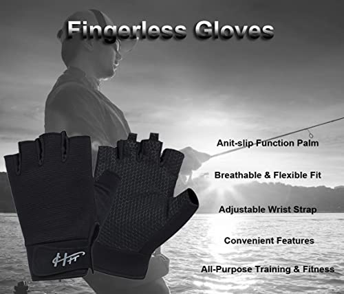 SUJAYU Fingerless Gloves - Multipurpose Water & Sports Gloves for Fishing, Sailing, Rowing, Kayaking & More - Men & Women