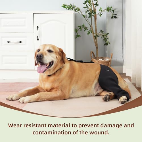 Dog Recovery Sleeve Back Leg Breathable Material,Dog Leg Sleeve to Stop Licking and Biting Firm and Secure, Adjustable Siz...