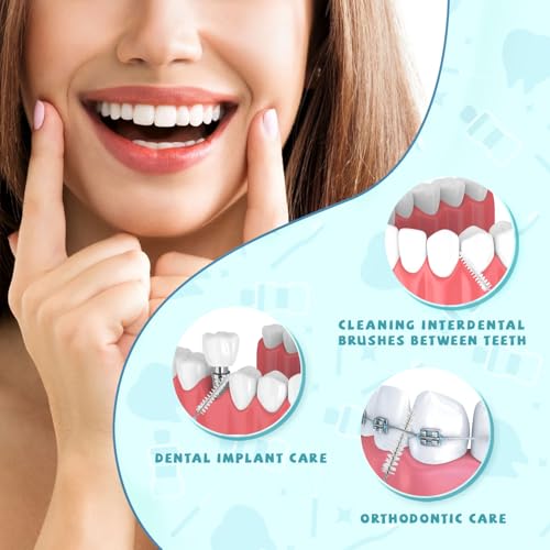 100PCS Interdental Brushes Between Teeth for Braces, Flossers Brush Cleaner, Orthodontic Flossers for Braces Cleaning Kit,...