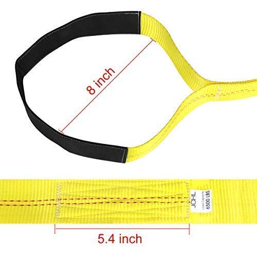 Lift Sling Straps, JCHL 6.5'X2 Heavy Duty Flat Eye Lift Sling 13,000 lbs Capacity Lifting Straps Nylon Tree Saver Recovery...