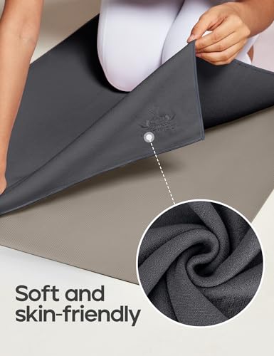 Heathyoga Yoga Mat Towel Non Slip for Hot Yoga Towel with Silicone Grip & Free Spray Bottle, 72"X26" Extra Large Microfibe...