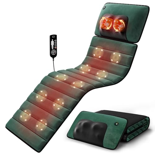 Himouta Full Body Massage Mat with Heat, Detachable Massager Pad Deep Tissue Pain Relief,10 Vibrating Motors and 9 Speed S...