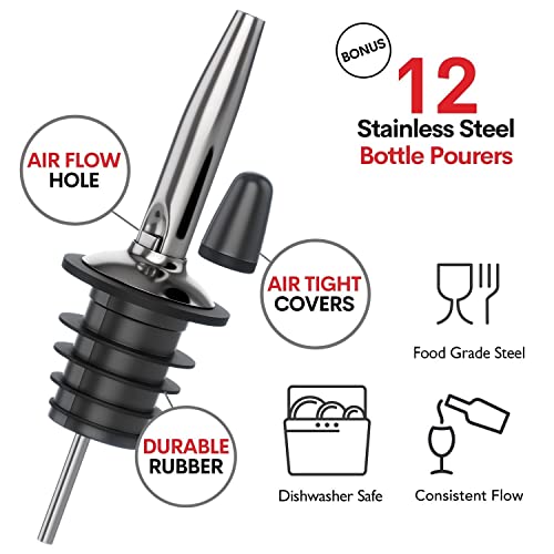 JoyTable Bar Set Cocktail Shaker Set, Stainless Steel Mixology Bartender Kit, 28PC Cocktail Kit, Silver Cocktail Set, Bar ...