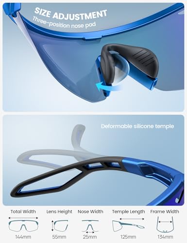 Lamicall 24g Polarized Sports Sunglasses for Men Women - UV400 Protection Sun Glasses Gifts for Running Cycling Baseball