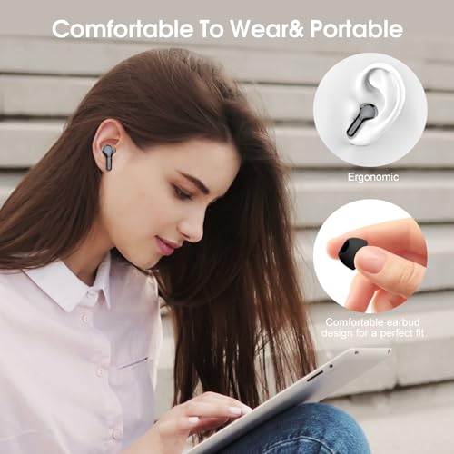 Wireless Earbuds, Bluetooth 5.4 Headphones HiFi Stereo, Bluetooth Earbuds with ENC Noise Cancelling Mic, IP7 Waterproof in...