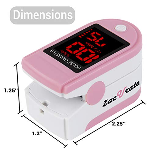 Zacurate Pro Series 500DL Fingertip Pulse Oximeter Blood Oxygen Saturation Monitor with Silicone Cover, Batteries and Lany...
