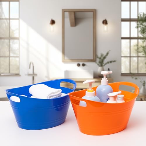 Tiawudi 6 Pack Ice Buckets with Handles, Ice Drink Tub for Party & Bar, Wine Beer Champagne Beverage Bottle Cooler, Plasti...