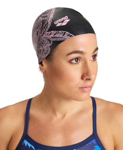 Arena Sirene Molded Silicone Swim Cap for Women Swimming Super Stretchy Durable Bathing Cap for Long Hair Tight Fit, One Size