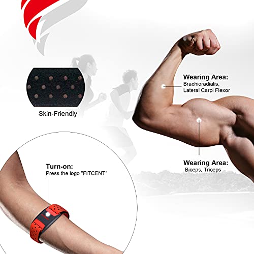 FITCENT Heart Rate Monitor Armband, Bluetooth ANT+ Optical Heart Rate Sensor Arm Band, Rechargeable Fitness Tracker for Pe...