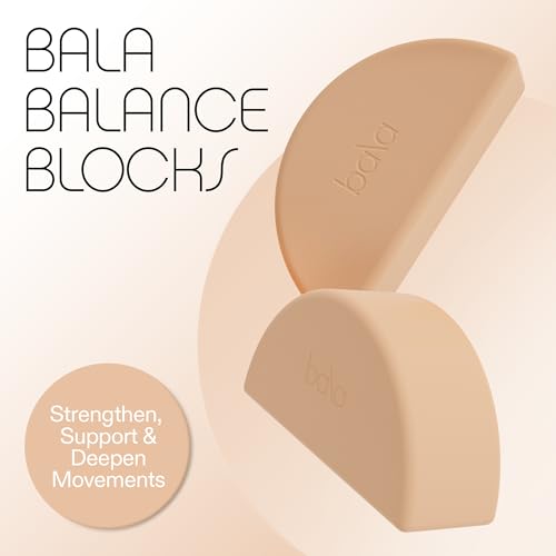 Bala Balance Blocks 2 Pack, Yoga Blocks for Working Out, (Sand) - Semi-Circular Yoga Accessories for Stretching & Exercise...