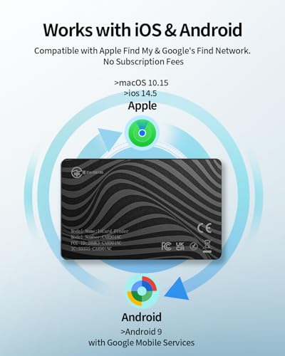 Wallet Tracker Card for iOS & Android, 5-Year Battery Life, Air Tracker Tag with Ultra-Slim Design, Works with Apple Find ...