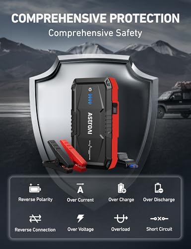 AstroAI S8 Car Battery Jump Starter, Car Jumper Starter Battery Pack for Up to 6.0L Gas & 3.0L Diesel Engines, 12V Portabl...