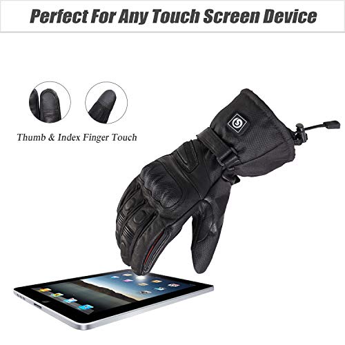 DAY WOLF Heated for Men & Women, Heating Motorcycle Gloves with 7.4V 2200MAH Rechargeable Battery Waterproof Windproof Ele...