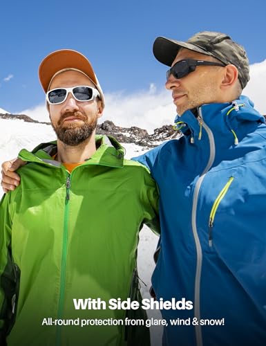 DEAFRAIN Sport Polarized Sunglasses for Men Women with Removable Side Shield for Hiking Skiing Climbing Glasses UV Protection