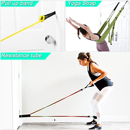 Manificent Door Anchor for Resistance Bands, Heavy Duty Padded Door Anchor System Door Hook, Must-Have Workout Exercise Ba...