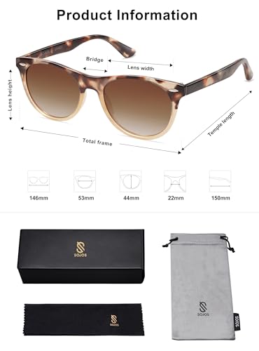 SOJOS Classic Polarized Sunglasses for Women Men Small UV400 Lenses SJ2076