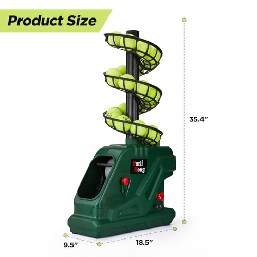 Furlihong 3819BH Portable Tennis Ball Machine – 5 Adjustable Angles, 2 Power Levels, 4 Serve Intervals, Up to 30 MPH, for ...