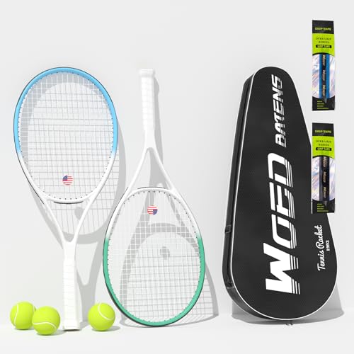 Adult 2 Player Tennis Racket Perfect for Beginner and Professional Players, 27” Speed Tennis Racquet Include Tennis Balls,...