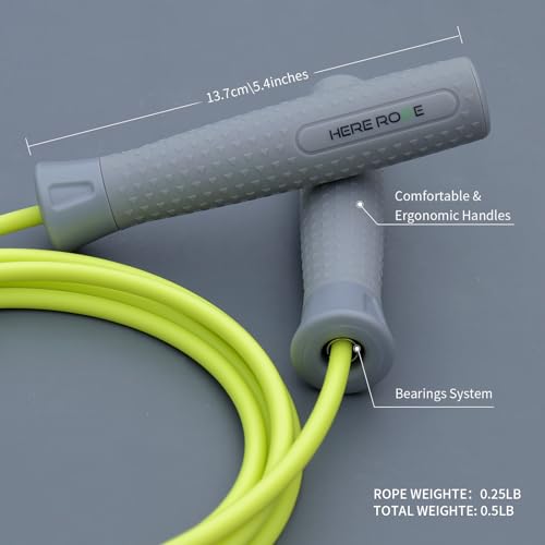 Hererope Adjustable Jump ropes for Fitness，1/4lb Weighted Jump Rope for Men & Women, Skipping Rope with Comfortable & Ergo...