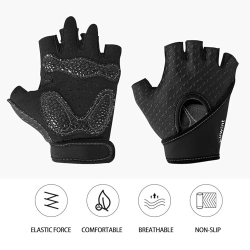 Luwint Kids Workout Gloves, Ventilated Grip Exercise Gloves for Boys and Girls Weightlifting Hanging Gym, Children 3-12 Years