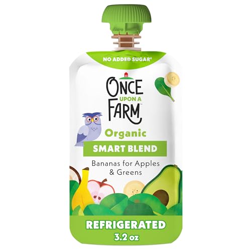 Once Upon a Farm Smart Blend Bananas for Apples & Greens Organic Snack Pouch, 3.2oz